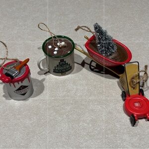 HMK.LIC.  Christmas Ornament Set with Red and Green Accents Set of 4